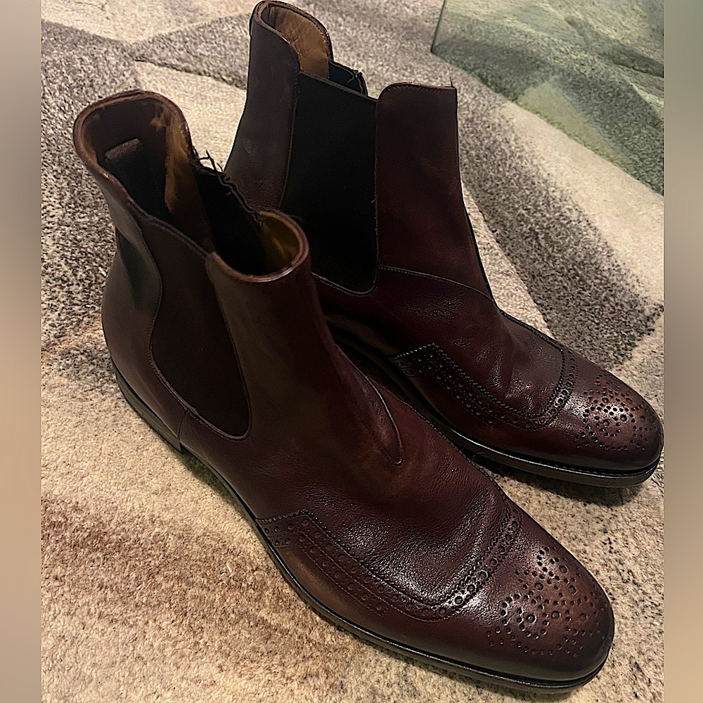 Men’s Prada ankle brown leather boots